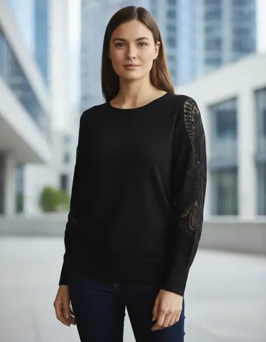 Sweater  Importado Strass (76) Negro Unico