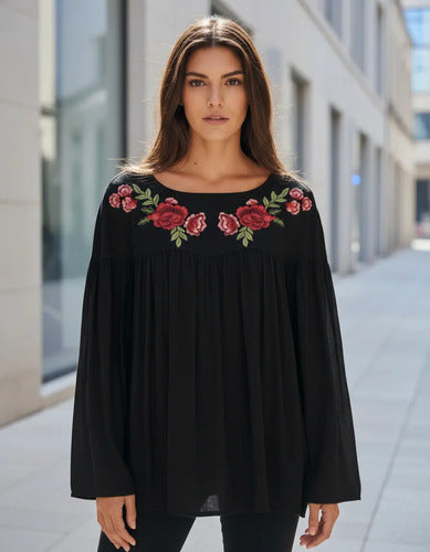 Blusa Camisa Bordada Importada Boho Tipo Vars India Style
