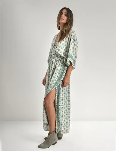 Vestido De Seda Hindú Largo Mod. 42