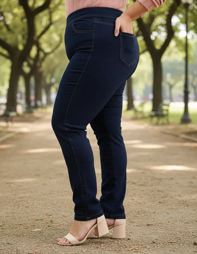 Pantalón Tipo Calza De Jean Talle Grande