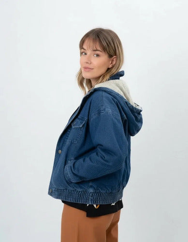 Campera De Jean Con Piel Importada