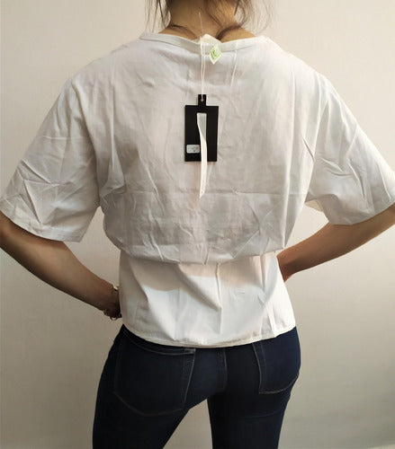 Remera Blusa Bordada Importada Estilo Boho Corset Blanco Bordado M