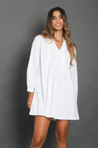 Vestido Boho Manga Larga Modelo Amplio Nuevo 2da Selección Off White Lisa M