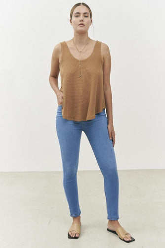 Pantalón Jean Denim Elastizado Celeste Chupin