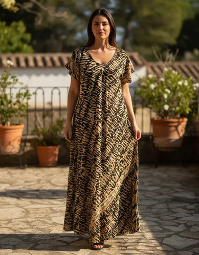 Vestido Largo Seda Boho Importado India Tipo Holi Rapsodia