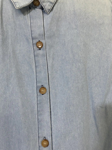 Vestido Jean Abotonado Amplio Nuevo 2da Selección Celeste Lisa L