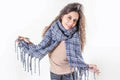 Pashmina Chalina Bufanda Importada Cuadros Multicolor Cuadros