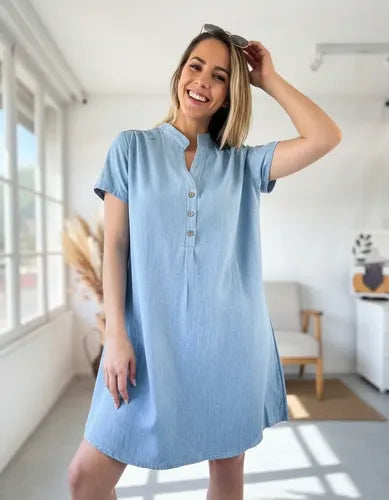 Vestido Jean Denim Talle Grande Talle Especial