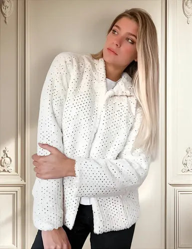 Saco Chaqueta De Piel Sintética Importado Con Dorado