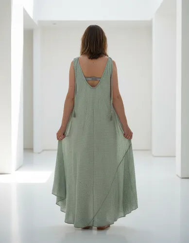 Vestido Solero Seda Hindu  Modelo Amplio