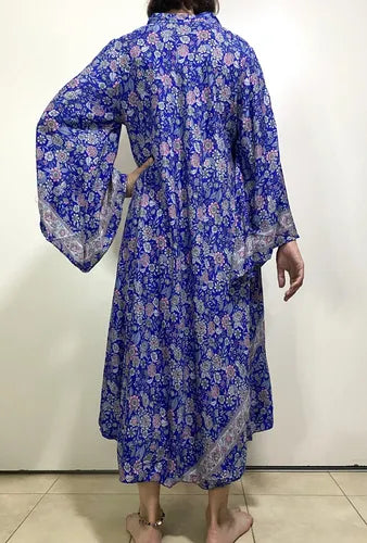 Vestido Mangas Oxford Importado Seda Hindú