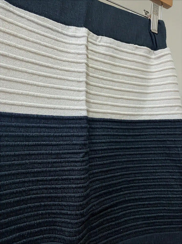 Mini Pollera  Marca Vestite Y Andate Tejida Negro Y Blanco Bicolor 1