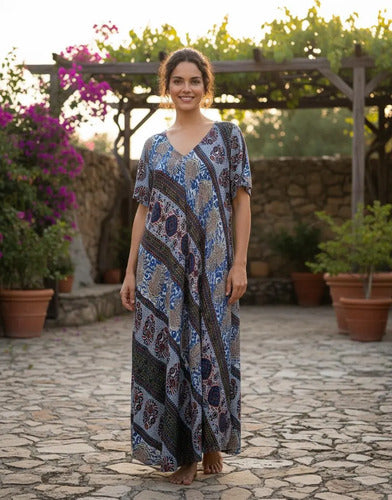 Vestido Largo Hindú Fiesta Importado India Talle Grande Xxxl