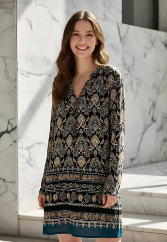Blusa Camisa Tunica Importada Amplia Azul L