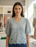 Blusa De Puntilla Mangas Princesa