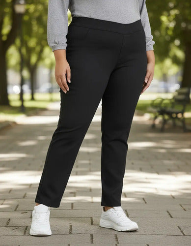 Pantalón Tipo Calza De Jean Talle Grande