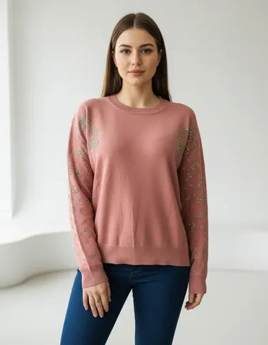 Sweater Importado Detalles Mangas Amplio Cod. 331 Hasta Xxl