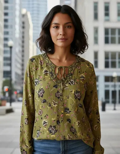 Blusa Camisa Túnica Importada T. Único  Tipo India Style