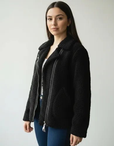 Campera Gamulan Chaqueta Importada Corderito Y  Ecocuero