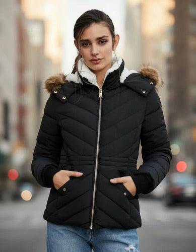Campera De Abrigo Importada Negro L Liso