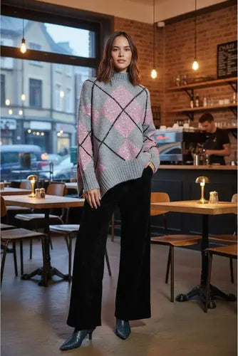 Sweater Tejido Con Lentejuelas  Modelo Grande (084) Xxl