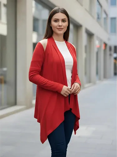 Saco Cárdigan Detalle En Hombro Talle S Ag Store Rojo Liso S