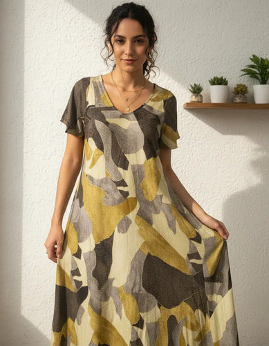 Vestido Largo Seda Boho Importado India Tipo Holi Rapsodia