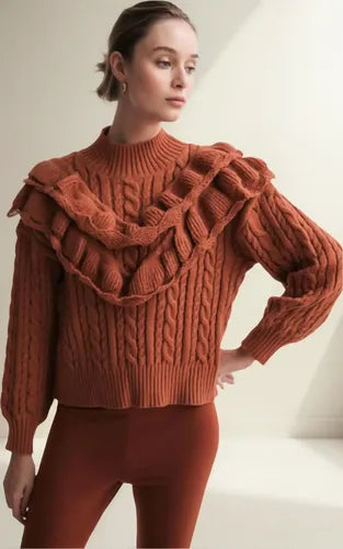 Sweater Tejido Importado Modelo Amplio Negro Liso Único