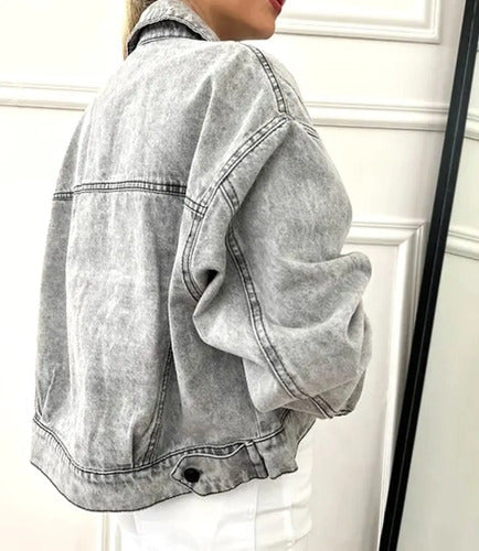 Campera Jean Cargo Denim Corta