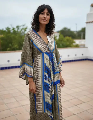 Vestido Mangas Oxford Seda Hindú Fiesta  Nuevo 2da Selección
