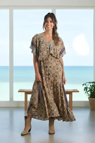 Vestido De Seda Hindú Largo Mod. 11