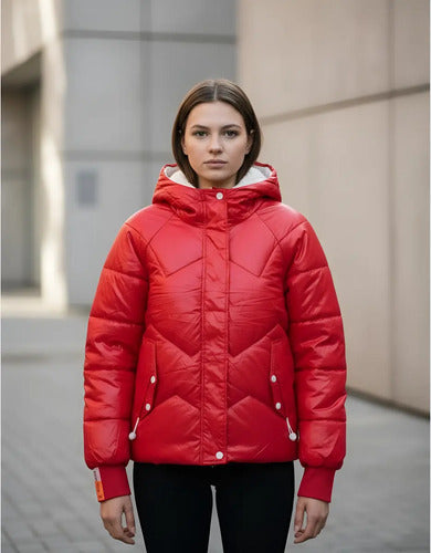 Campera De Abrigo Puffer Importada Over Metalizada