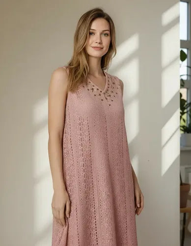 Vestido Sin Mangas Largo Con Forro Boho