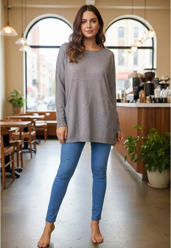 Sweater Bremer Amplio Oversize Hasta Xxl Importado Fucsia Liso Único