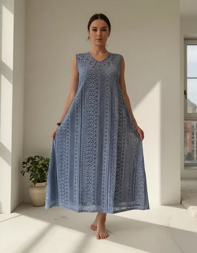 Vestido Sin Mangas Largo Con Forro Boho