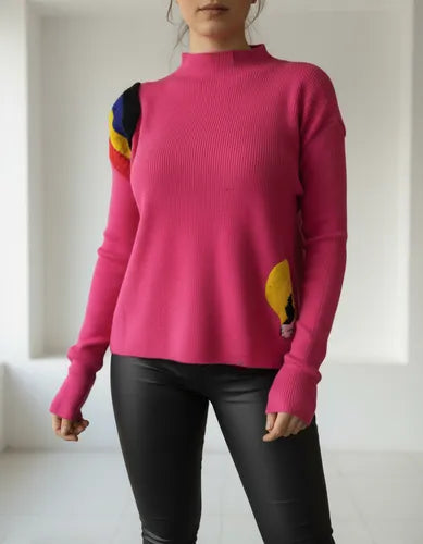 Sweater Apliques Colores Calidad! Fucsia Aplique S U