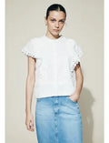 Camisa Sin Mangas De Broderie Blanco Liso Xl