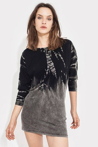 Vestido Remerón Batik De Diseño Azul Oscuro Batik 1