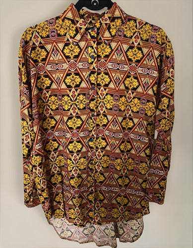 Camisa Camisola Marca Vestite Y Andate Ocre Geométrico 1