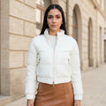 Puffer Campera De Abrigo Engomada Metalizada Importada Corta Rosa L Lisa