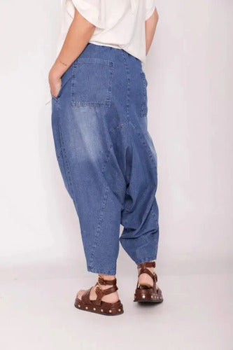 Pantalón Babucha Jean Thai Talle Especial 2da Selección Azul Liso M
