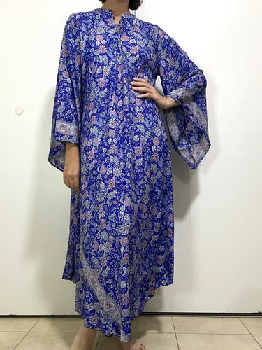 Vestido Mangas Oxford Importado Seda Hindú