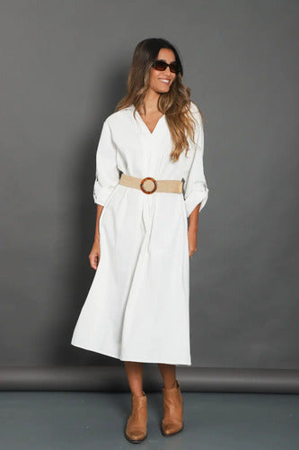 Vestido Largo Talle Grande De India Nuevo 2da Selección Off White Liso Xxl
