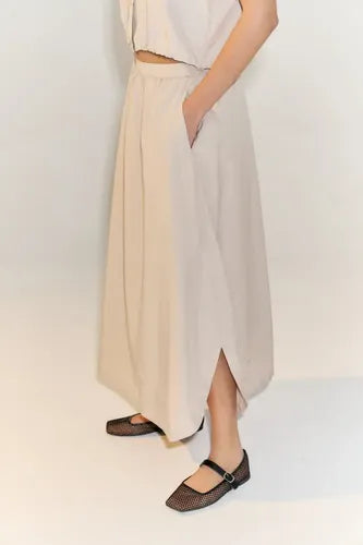 Pollera Falda Larga De Sire Tipo Parachute Modelo Amplio