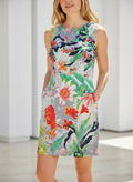 Vestido Solero Estampado India Gris Estampado M