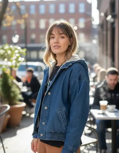 Campera De Jean Con Piel Importada