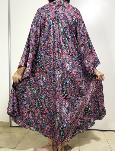Vestido Mangas Oxford Importado Seda Hindú