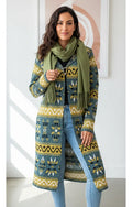 Saco Largo Tapado Tejido Importado Estilo Folk Boho