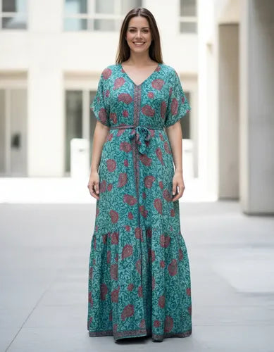 Vestido Largo Seda Hindú Estilo Vars