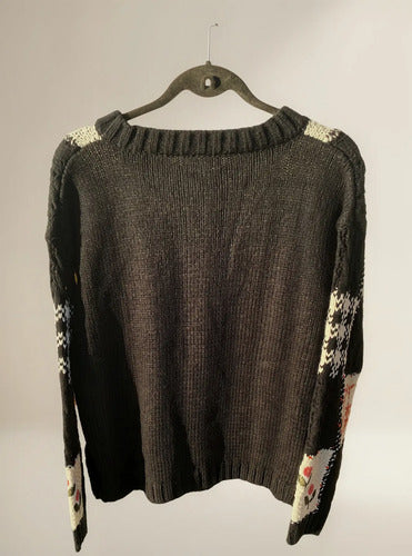 Saco Cárdigan Tejido Amplio Bordado Folk Boho